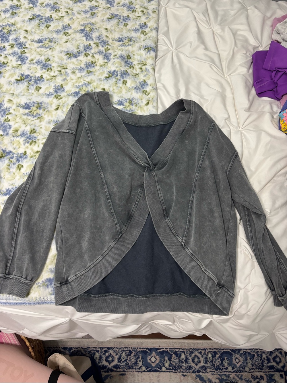 Washed Charcoal Cross-back shirt